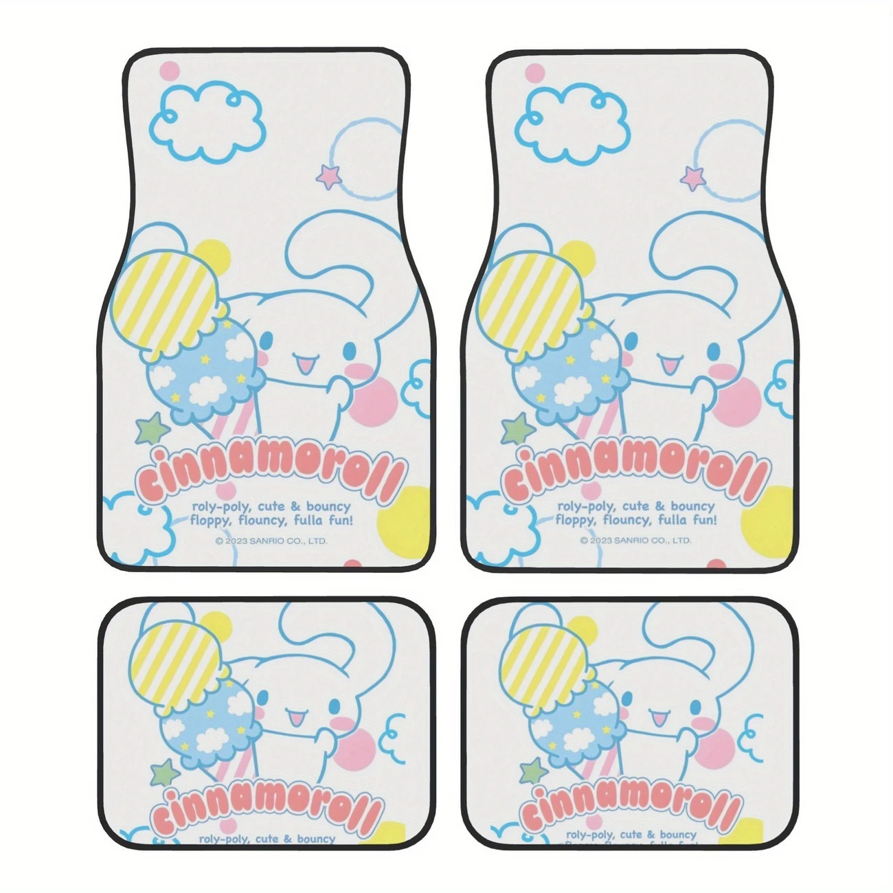 Cross-Border Sanrio Car Floor Mats for Main and Passenger Seats, Front and Rear Floor Mats, Amazon Temu Dropshipping Cartoon Foot Mats