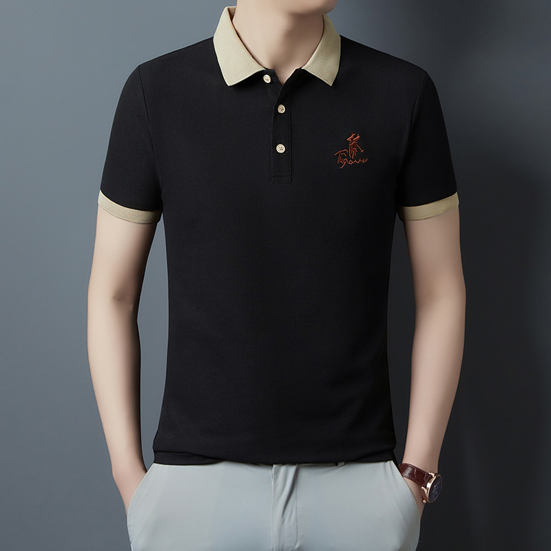 \ Polo camiseta de manga corta para hombre verano nuevo estilo bordado de solapa camiseta casual de negocios para hombre