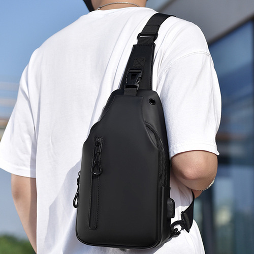 Men's chest bag large capacity shoulder crossbody bag casual hanging bag waterproof outdoor travel backpack fashion trendy men's bag