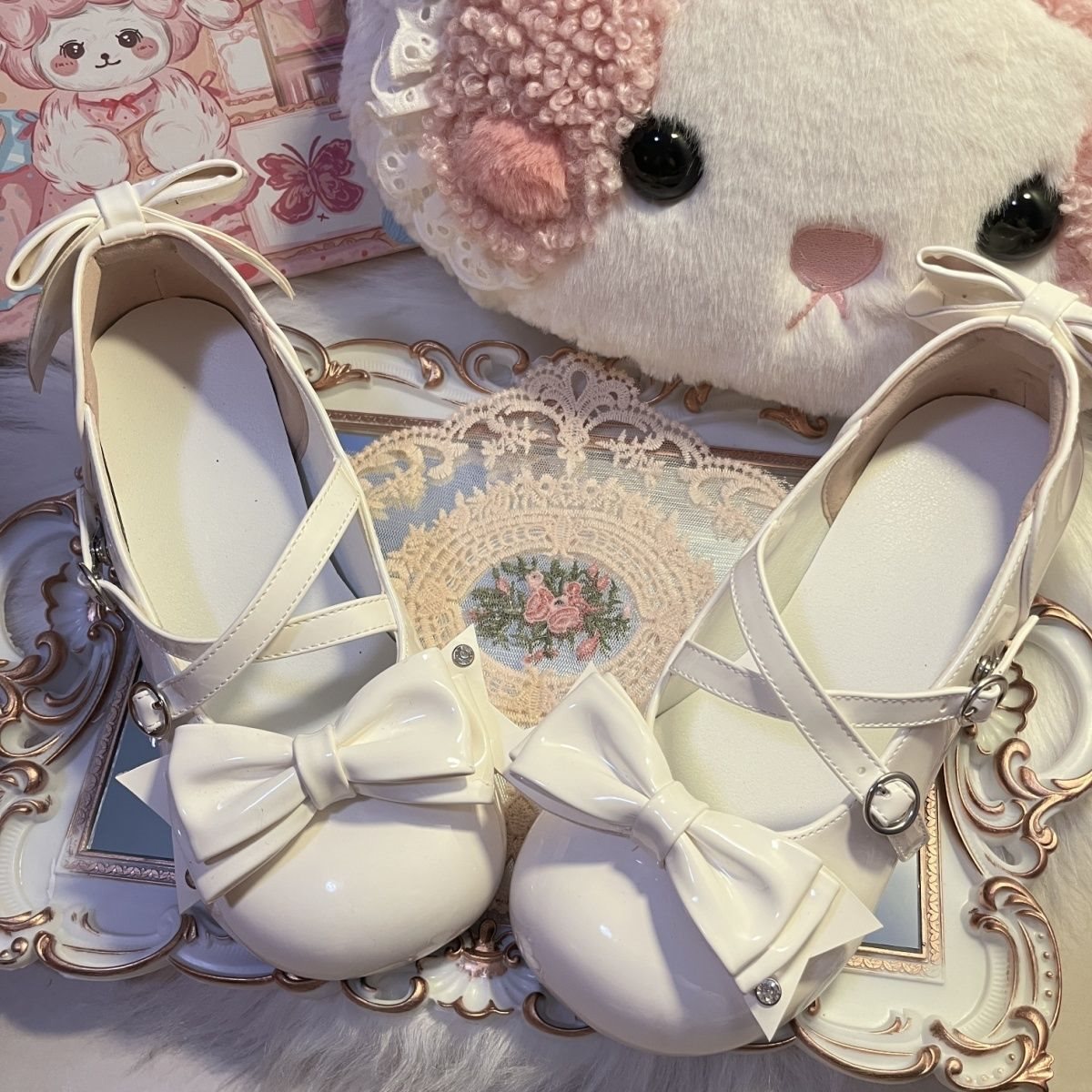Sheep Collector Lolita Original Design Bow Mary Jane Mid-High Heel Lolita Shoes Lolita Japanese Style Student