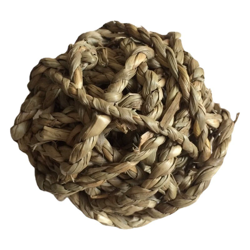 Мяч из водяной травы для домашних животных, шарик из сизаля, шарик из ротанга, игрушка для укуса хомяка, кролика, попугая, коренных зубов, трансграничная поставка