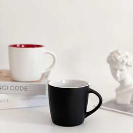 简约陶瓷杯批发纯色印刷马克杯卡通logo猫头鹰创意咖啡杯