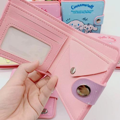 Cartoon Collection PU Wallet Foldable Button Leather Purse Kurumi Pochi Dog Children Super Cute Inner Pocket Wallet