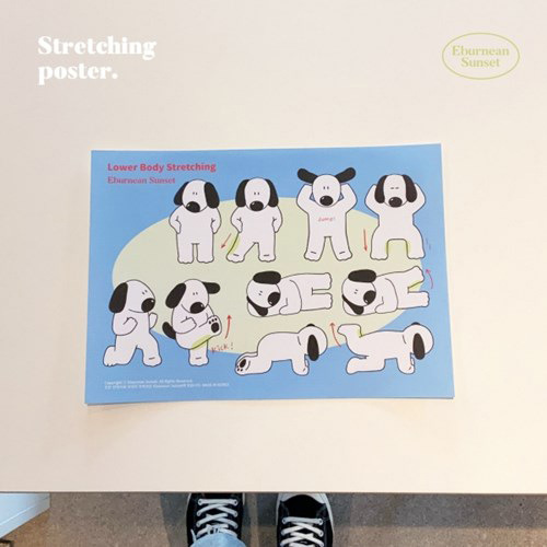 Korean ins style cartoon puppy waybill stretch canvas poster dormitory bedroom wall illustration cute hanging painting core