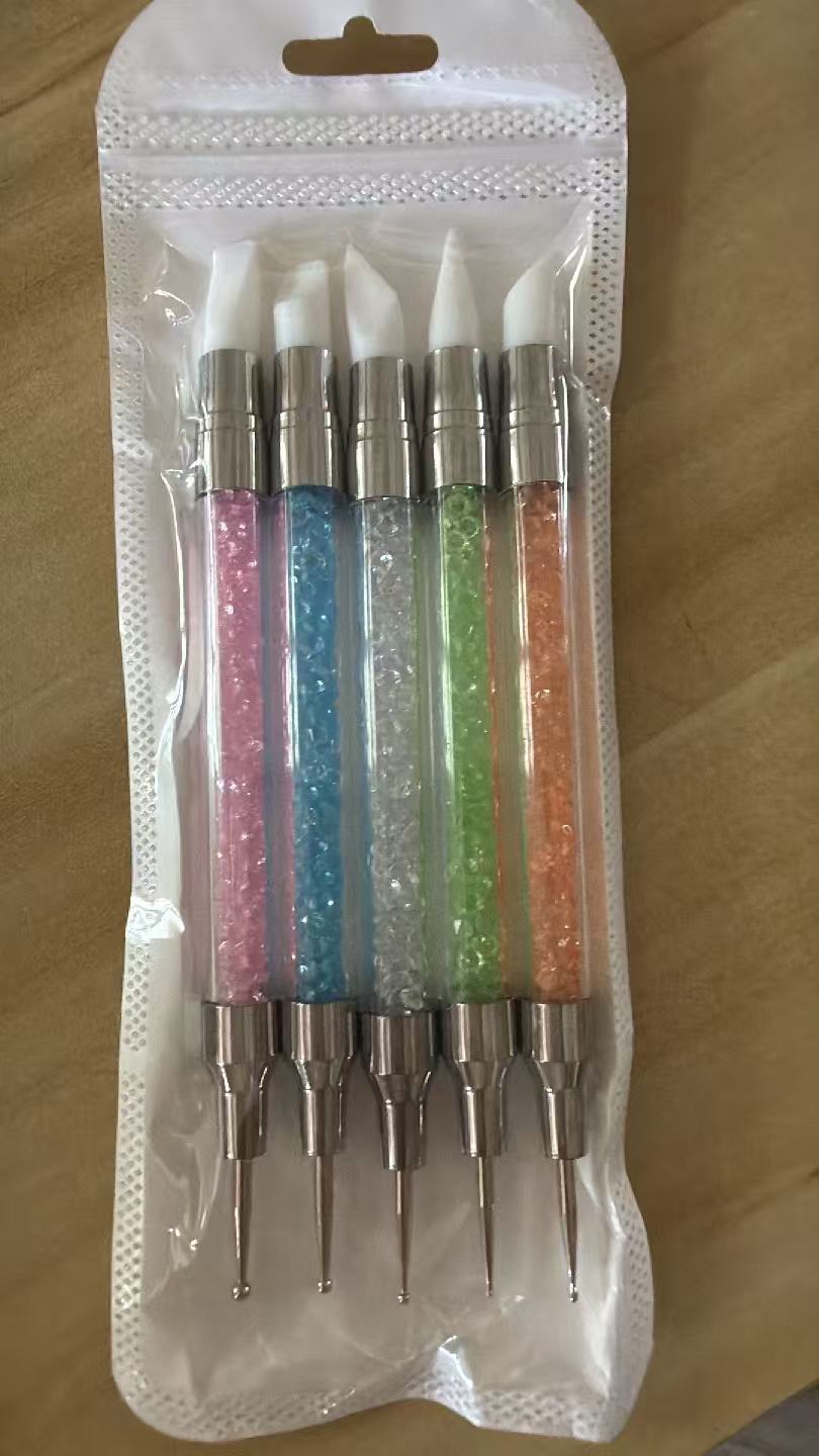 Bolígrafo de silicona para uñas, bolígrafo de presión, bolígrafo de grabado, estampado multifuncional, espejo mágico, bolígrafo de herramienta en polvo, bolígrafo de uñas