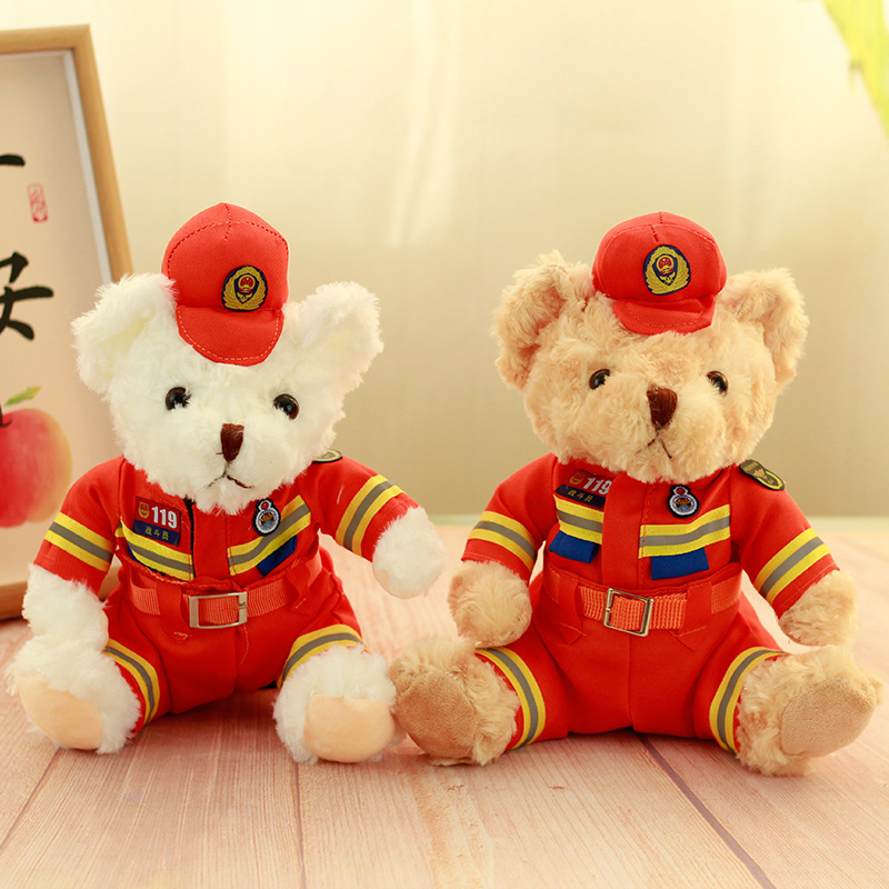 Fire Bear Doll Ragdoll Blue Sky Rescue Bear Doll Plush Toy Fire Day Public Welfare Promotion Gift