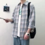 格子长袖宽松新款衬衣