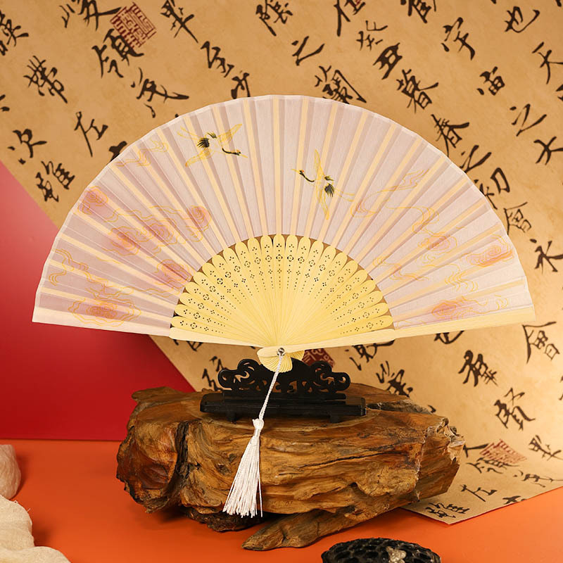 古風扇子扇風機中国風夏漢服チャイナドレス折り畳み扇風機小竹扇風機ダンス扇風機緑|undefined