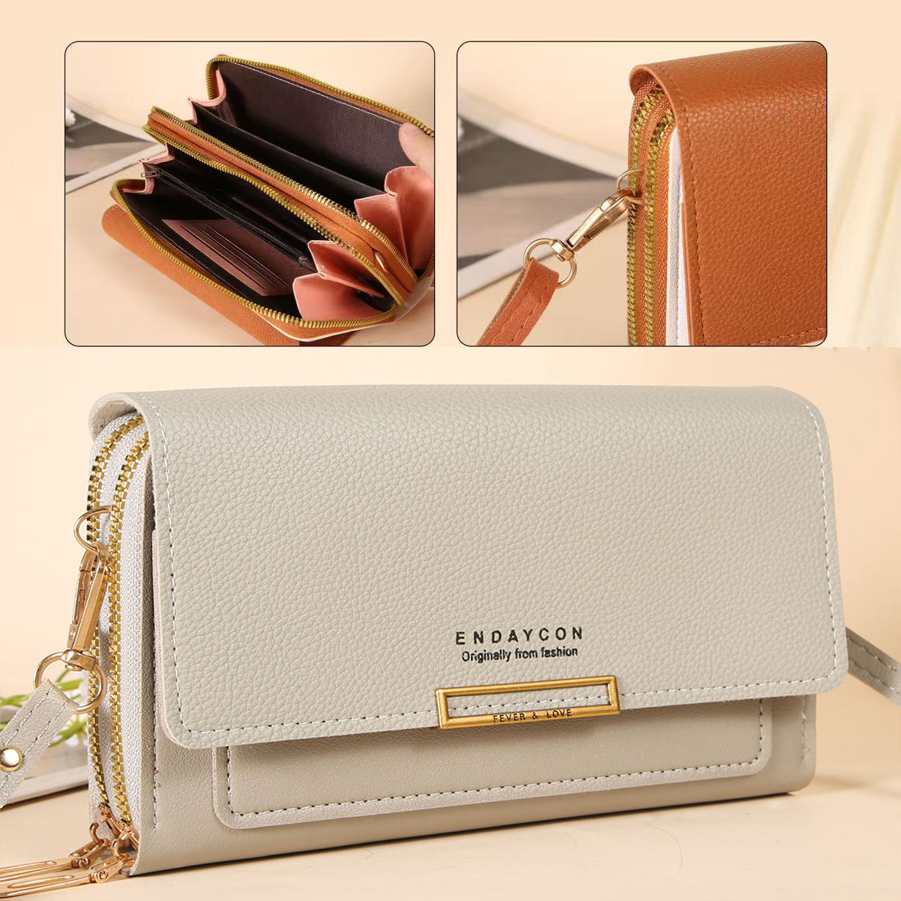 2026 New Korean Style Women's Wallet, Multifunctional Shoulder Bag, Mid-Length Clutch, Coin Purse, Factory Direct Sales
