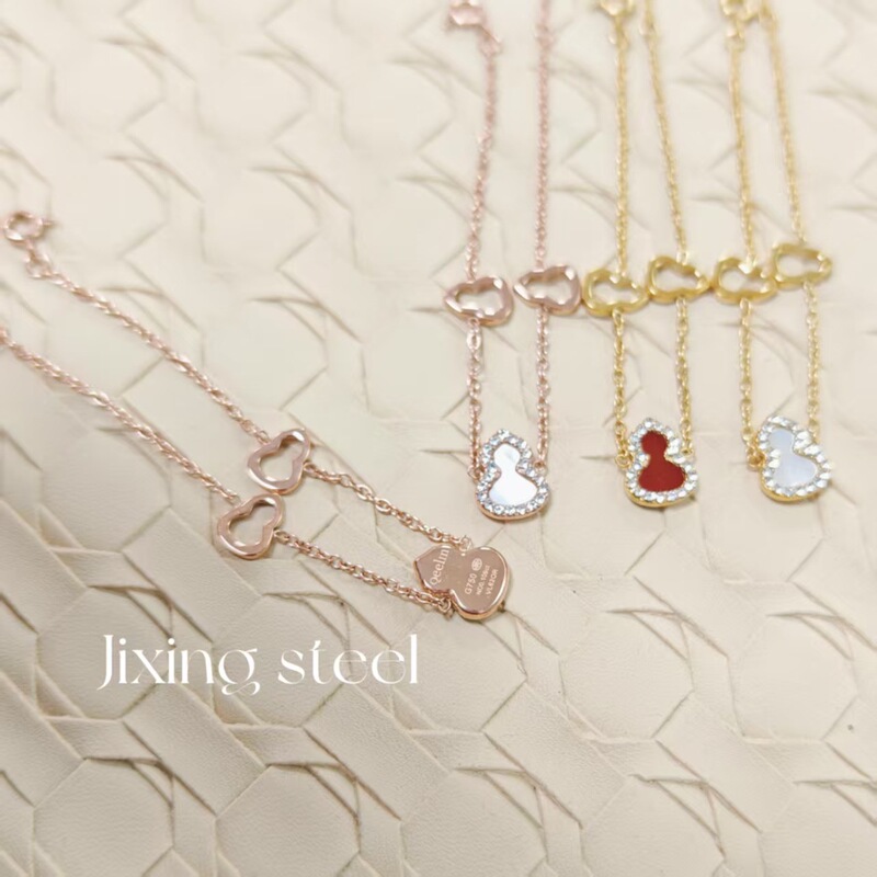 Cross-Border New Gourd Bracelet with Diamonds, Red Agate, Chalcedony, Mother-Of-Pearl, Simple Ins Niche Design, Trendy Silver Jewelry