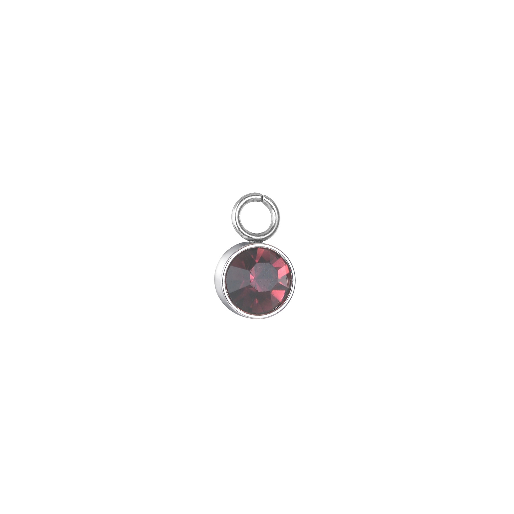 3g Weight Pendant Jewelry Making Type Diameter 6 mm Jewelry Making Size Birthstone Inlay Material 1 Piece Quantity 201 Stainless Steel Material Round Pattern Simple Style, IG Style Style Plating, Inlay Craft 1 Piece Diameter 6 Mm 304 Stainless Steel Birthstone Round Pendant 无