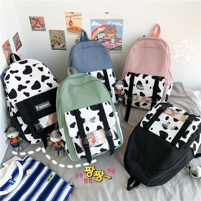 Cross border student schoolbag customized Korean Edition fashion Dairy cow fresh Middle school student knapsack college student Backpack