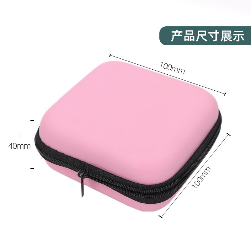 Eva bluetoothデータケーブル収納ボックスポータブルデジタル製品角型ファスナー防塵防水ミニ収納ボックス|undefined