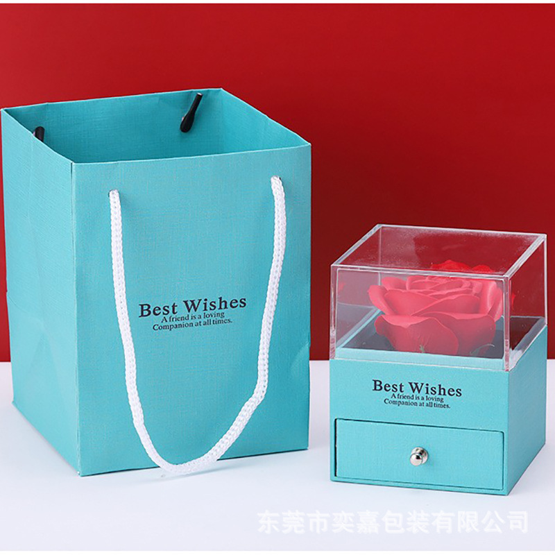 情人节礼盒香皂花首饰盒玫瑰花项链盒戒指盒七夕珠宝包装盒