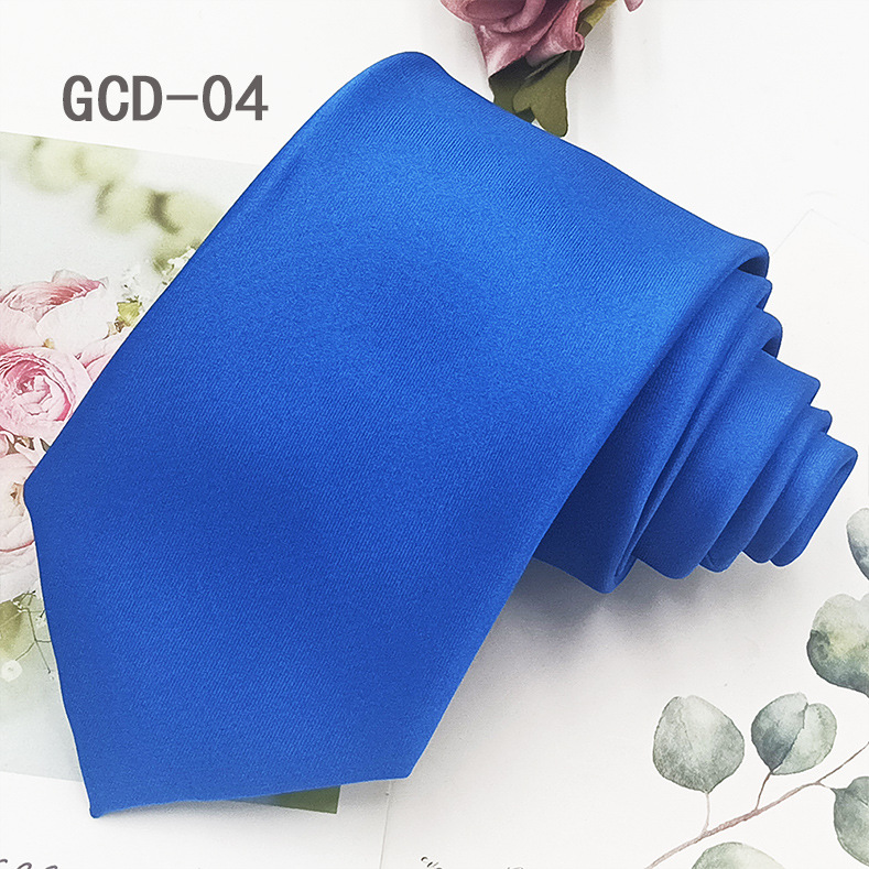 Corbata de poliéster teñido en hilo de alta densidad, color puro, estilo formal, informal de negocios, negra, atada a mano, estilo 8 cm, lista para usar del fabricante