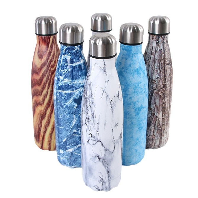 Acero inoxidable botella de coque regalo negocio ventosa portátil deportes hervidor creativo marbling taza al por mayor