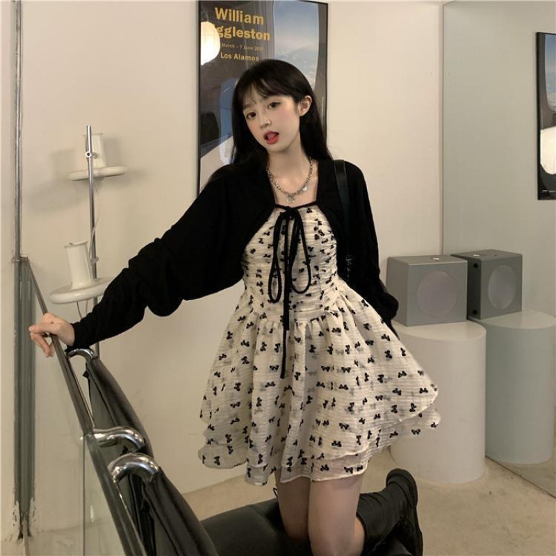 2025 新しいフォレストスタイル初恋スカートスーツ甘いホットガールチュチュスカート花サスペンダードレス女性の夏|undefined