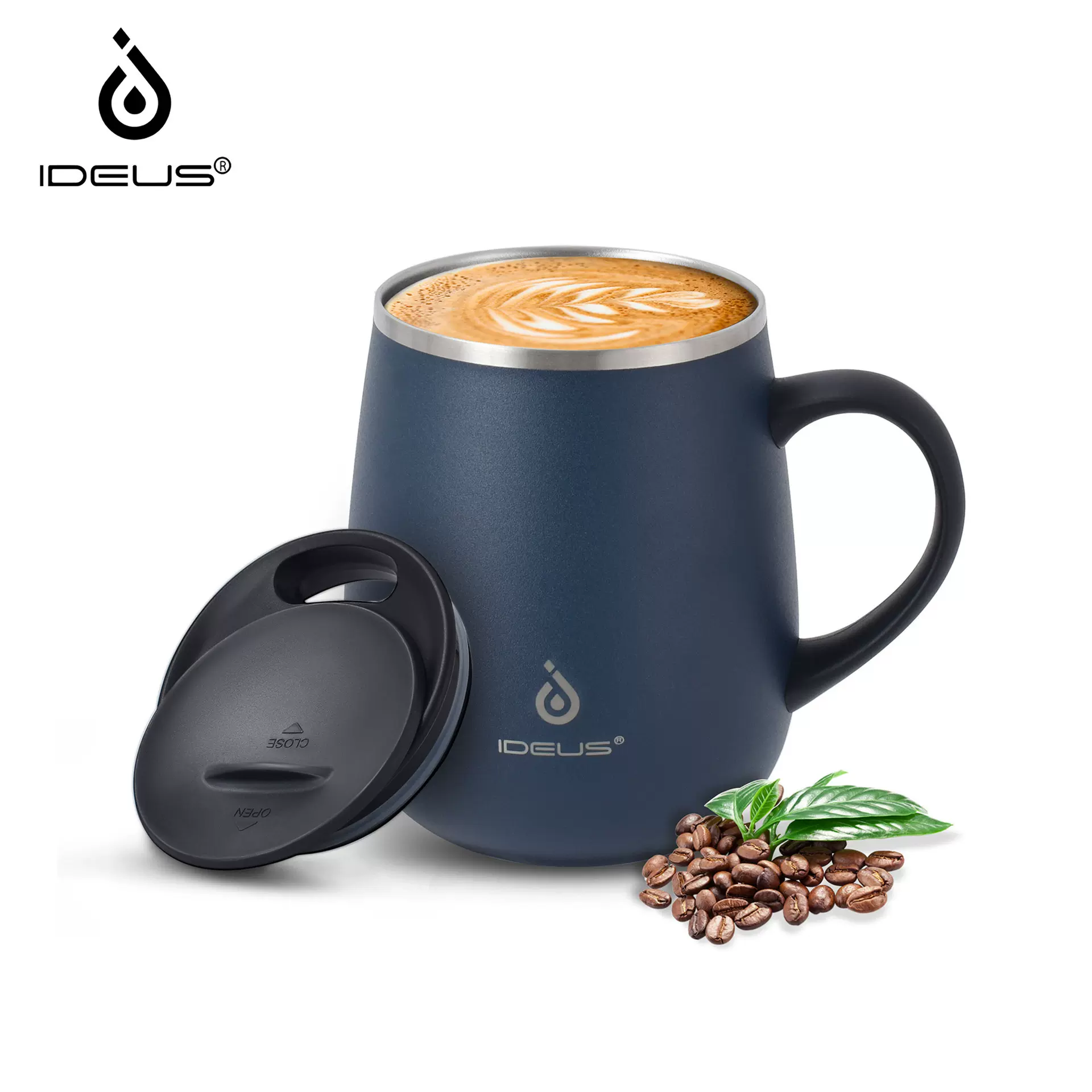IDEUS 常规保温办公杯子不锈钢咖啡保温杯保冷杯马克杯咖啡杯便携