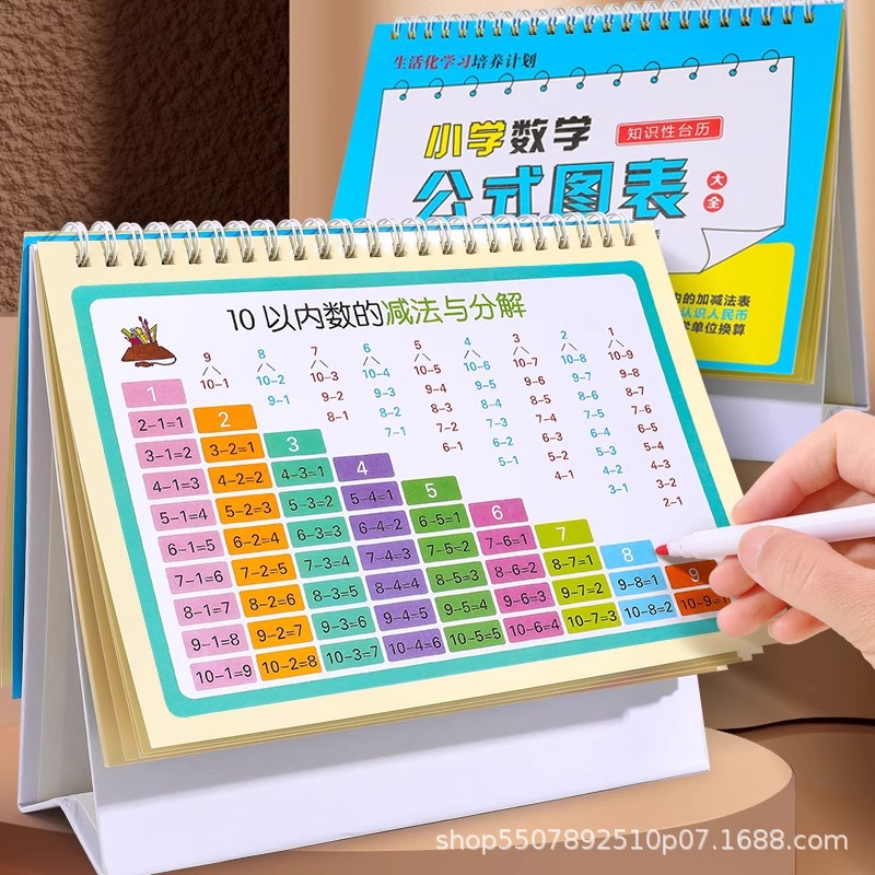 Escuela Primaria fórmula matemática escritorio calendario 1-6 grado debe recitar las matemáticas y la física de la escuela secundaria colección completa de los niños de Inglés conjunto completo de puntos de conocimiento