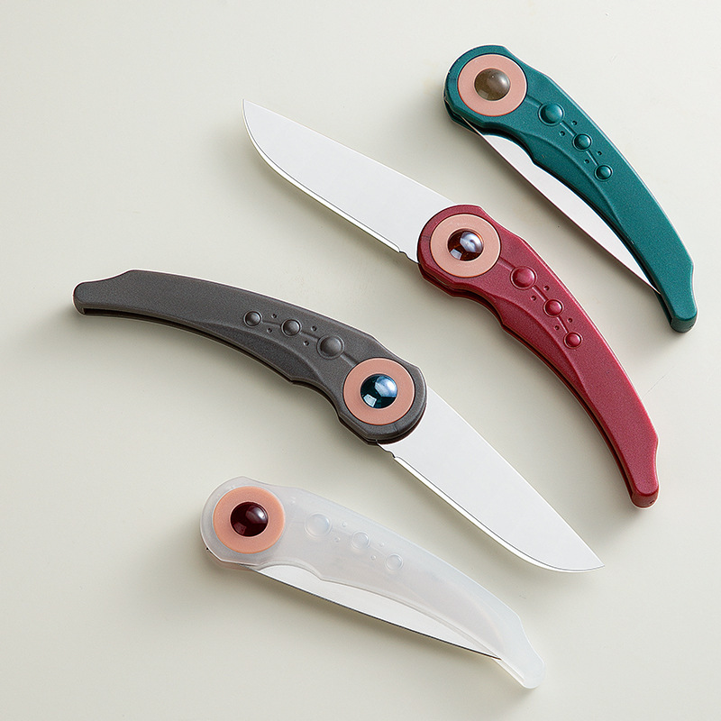 Cuchillo de frutas plegable de acero inoxidable mini cuchillo casero cuchillo de peeling cuchillo de frutas giratorio cuchillo de peeling ligero portátil