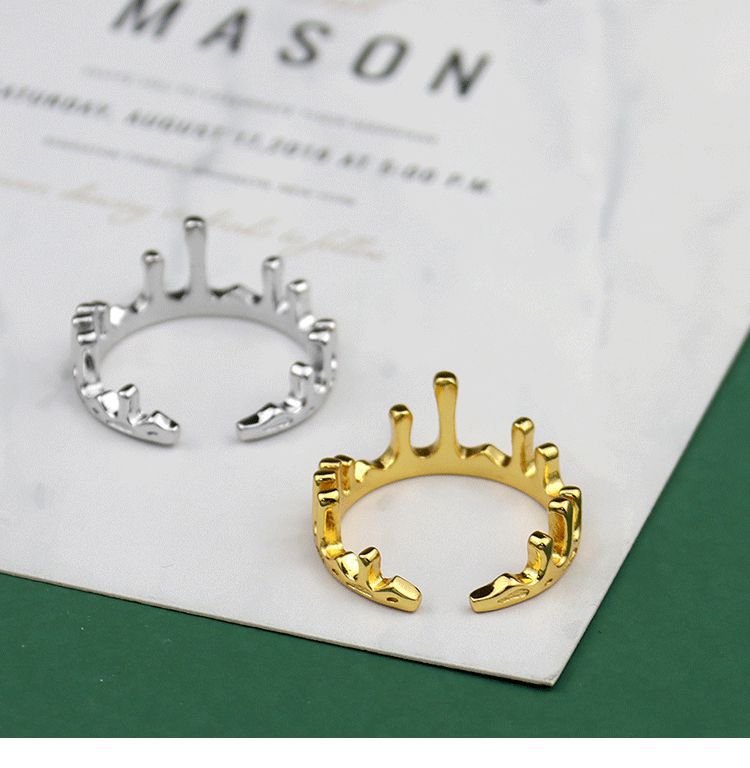 Korean version of the crownshaped opening adjustable irregular finger ringpicture17