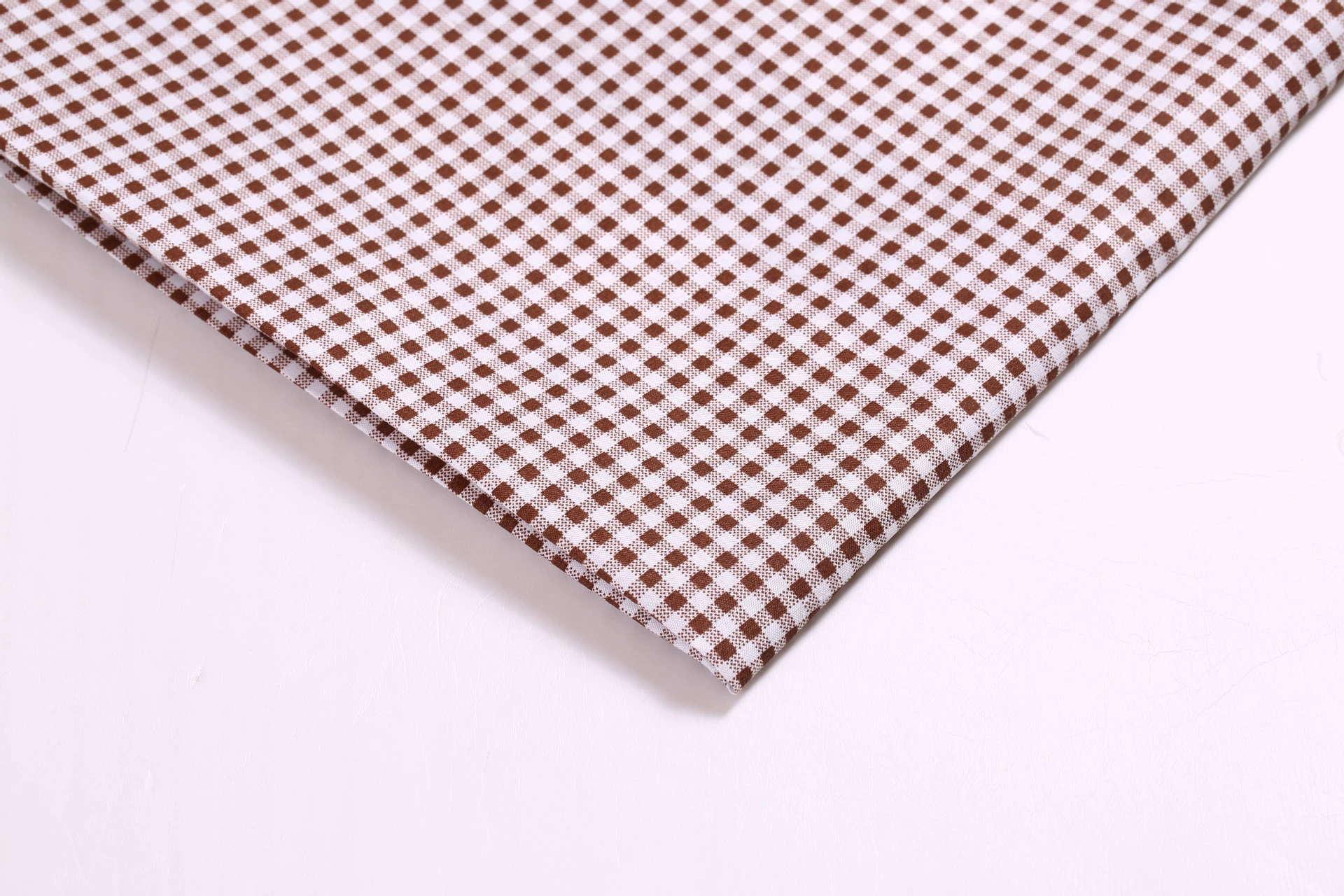 Gingham polyester fabric, small check, flat-grain, multipurpose for clothing & crafts