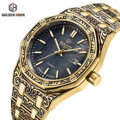 China Pointer: Classic Spiral Crown, Round Design, Men's Black Casual Mechanical Watch