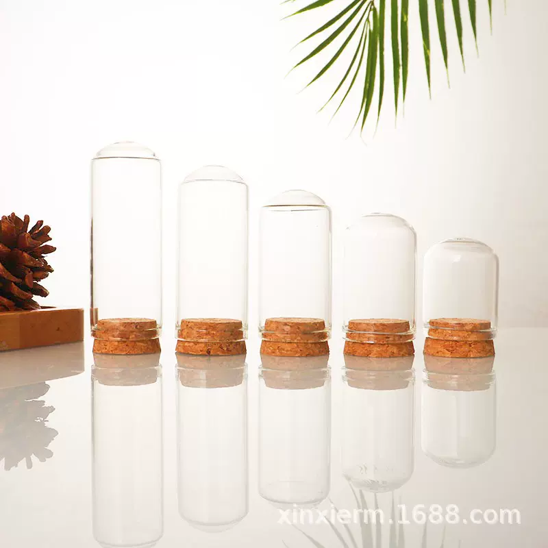 30mm圆底管制瓶木塞玻璃瓶漂流瓶许愿瓶糖果茶叶分装瓶线香沉香瓶