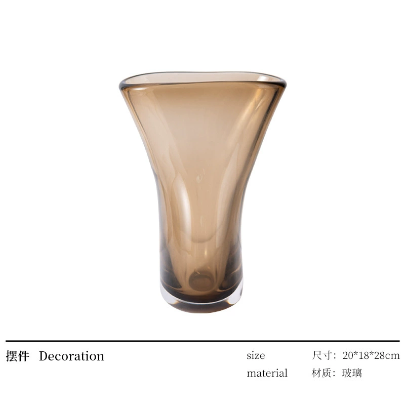 匠十三 Modern light luxury model room living room TV display large flat glass ornaments