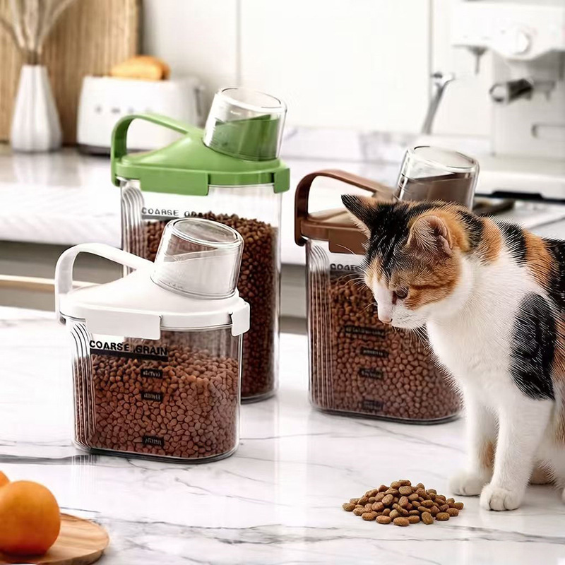 Cat Food Storage Bucket Pet Sealed Can Fresh-Keeping Storage Bucket Dog Food Repackaging Storage Tank Snack Freeze-Dried Storage Box