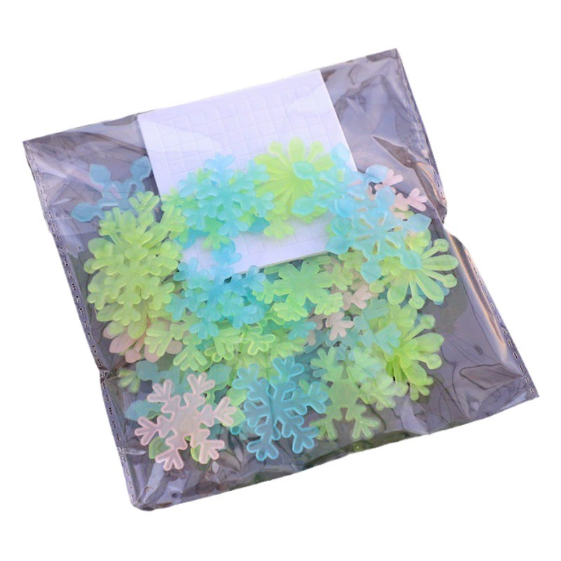 50 шт. Рождество 3D светящиеся снежинки настенные наклейки детская комната спальня Общежитие украшения светящиеся наклейки