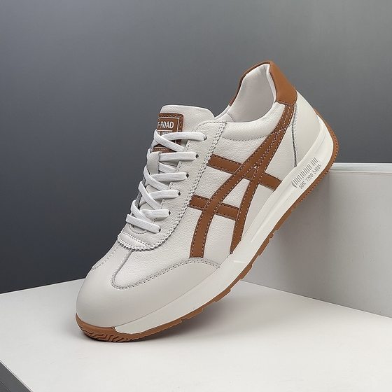 Men's Genuine Leather Forrest Gump Shoes Sports Casual Shoes High-end Men's 2024 Autumn and Winter New Arrival fleece-lined Shoes All-match Trendy Shoes for Men