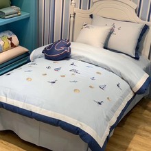 儿童贴布绣四件套全棉纯棉绣花高低床床单可爱卡通男孩女孩被套