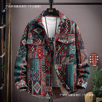 Spring retro ethnic shirt, jacket, ethnic style, increased thickness, oversize
