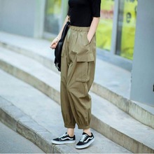 束脚工装裤子女秋季新款韩版宽松显瘦休闲运动ins潮流百搭哈伦裤