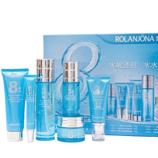 Lulangjina eight glasses of water skin care suit cleansing lotion BB cream moisturizing skin care product set
