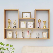 荣誉墙展示架免打孔奖牌奖杯墙面一字板墙上置物架挂墙壁悬空书架