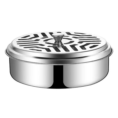 Mosquito coil tray fireproof stainless steel mosquito coil box portable mosquito repellent mosquito coil tray outdoor mosquito coil tray with lid