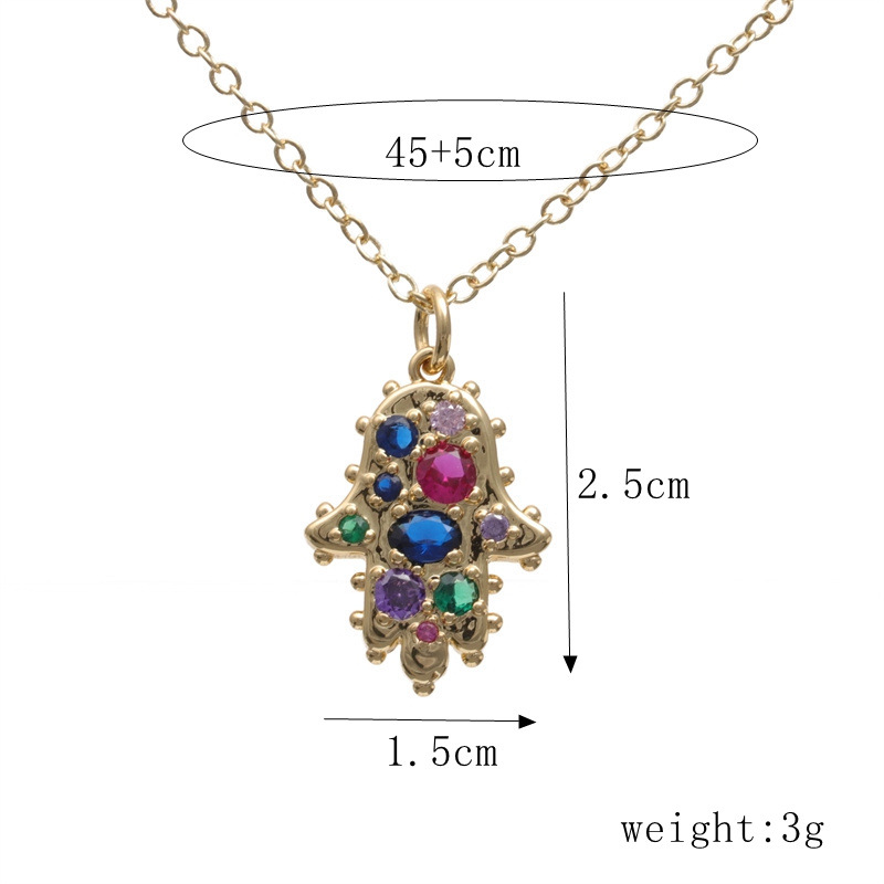 Fashion Moon Heart Shape Copper Necklace Zircon Copper Necklaces