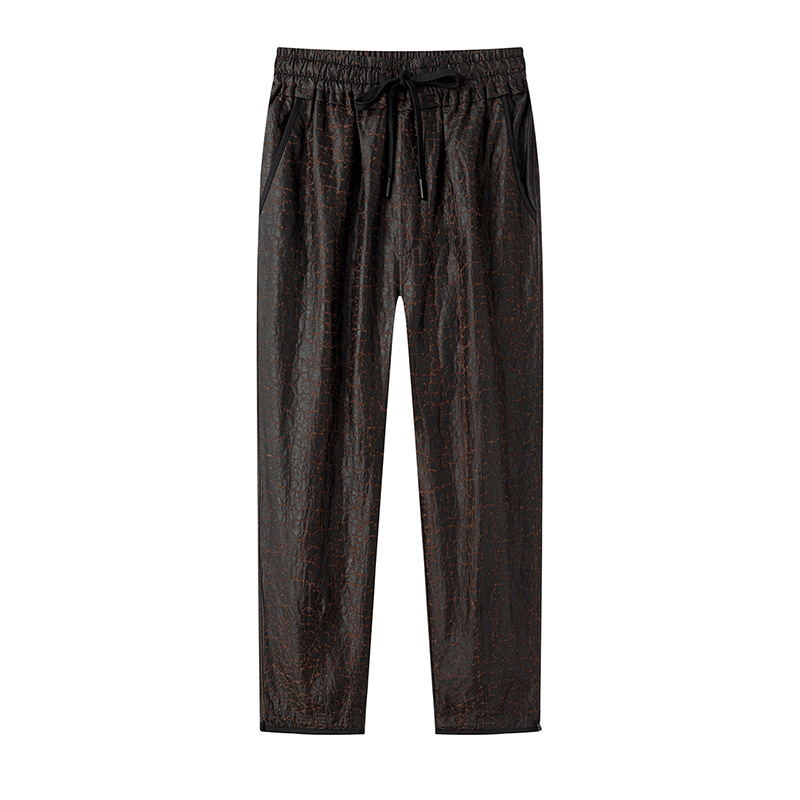 Quần culottes ống rộng lụa tơ tằm họa tiết vân sa rùa phong cách quốc gia — Màu cà phê SPH8813