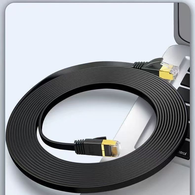 Gold-plated head CAT6E flat six-class network cable router finished network cable unshielded head computer jumper broadband cable