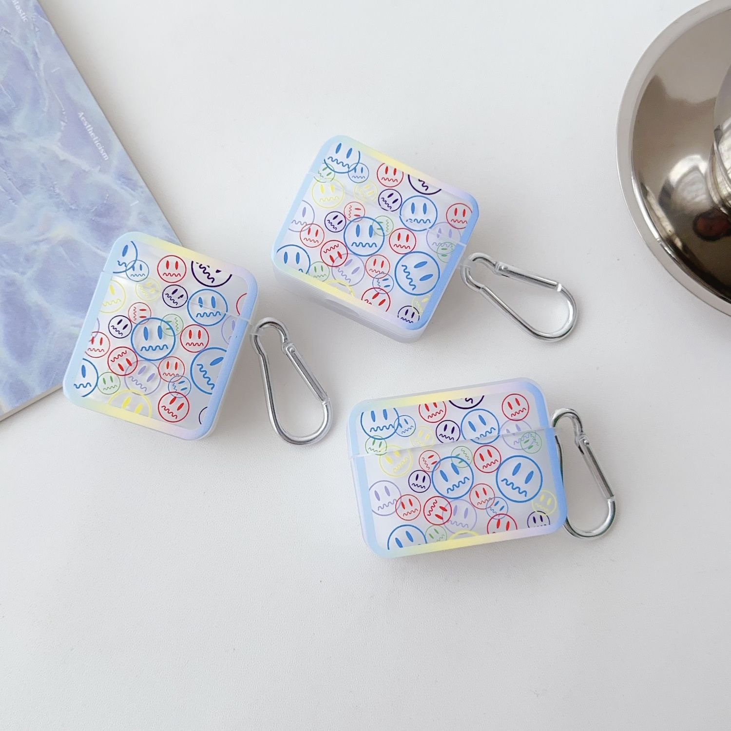 Cartoon Rainbow Smile para Airpods4 Cover para auriculares Apple New 3 Pro3 Cover Frosted