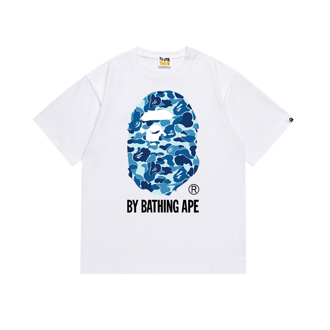 BAPE Big Ape Head T-shirt Blue ABC Camo White