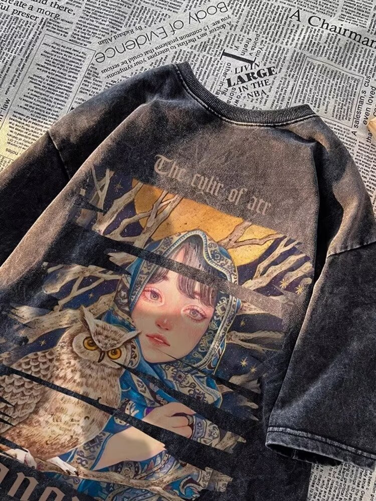 Camiseta de manga corta de algodón puro desgastado lavado retro americano para hombre, camiseta de media manga de marca holgada informal de verano para hombre