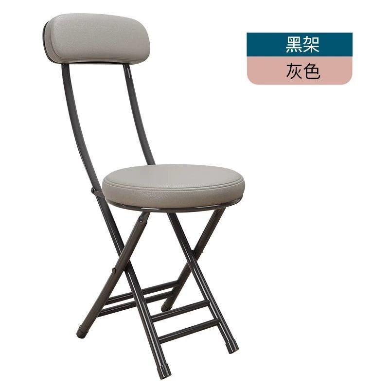 折叠椅靠背家用餐椅便携大学生宿舍椅子阳台休闲折凳省空间圆凳子|undefined
