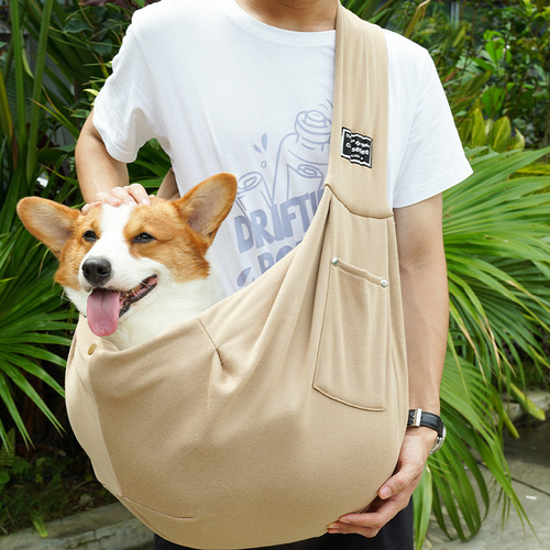 Cross-border new summer breathable dog travel pet bag, shoulder crossbody cat outing bag, portable cat bag