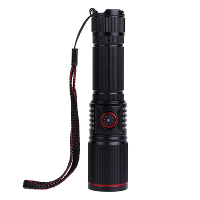 Outdoor High-Brightness Laser Cannon Ultra-Bright Zoom Flashlight Portable Military-Grade Long-Lasting Rechargeable Strong Light Flashlight (UV fənərlər) - flashlight-usb-charging-cable-white-box-batteries-not-included