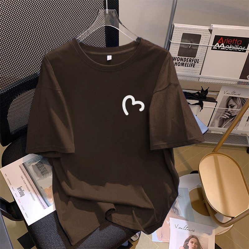 커피 하트 반팔 코튼