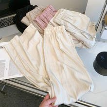 2025年新款冰丝凉感防蚊裤简约休闲运动裤女士宽松百搭束脚裤子