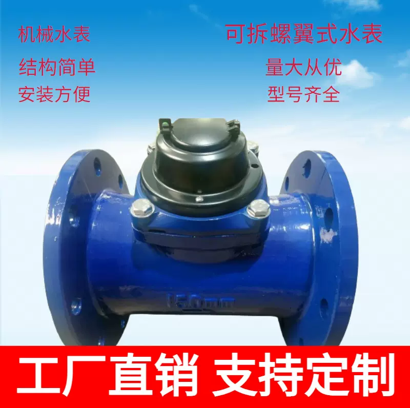 可拆螺翼式水平 干式机械水表 工程消防大口径法兰水表 PN16 PN25
